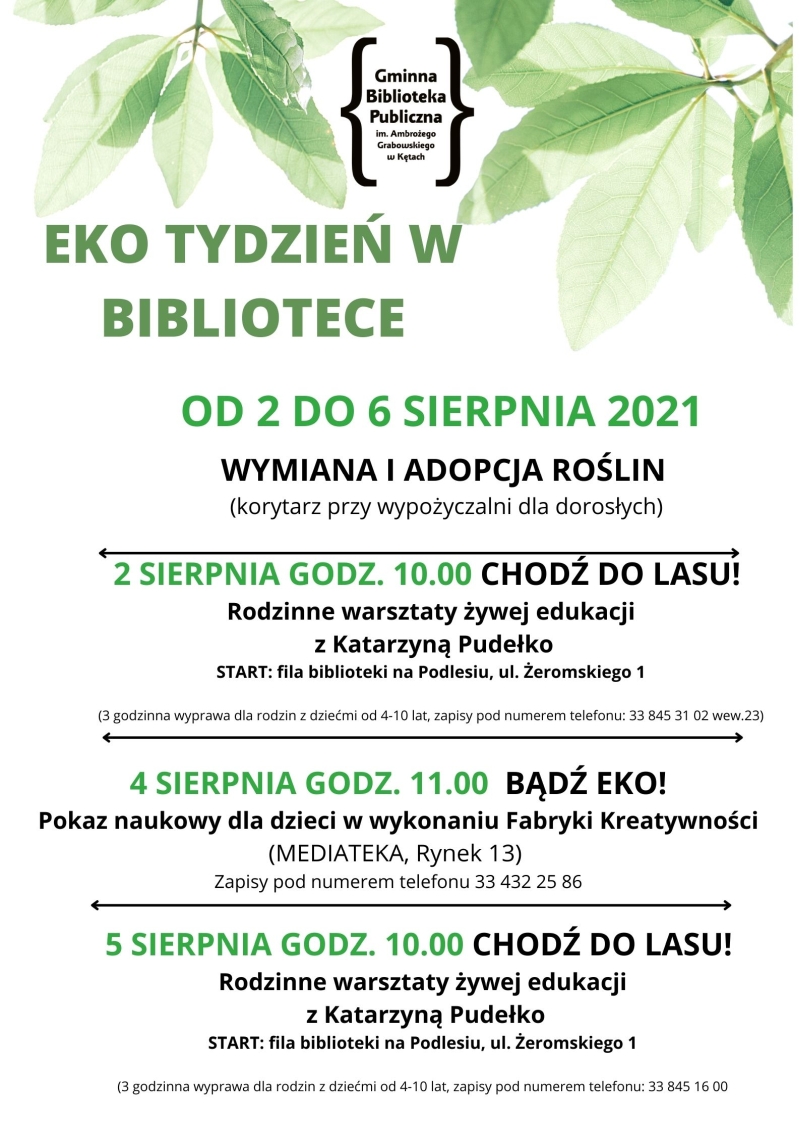 Plakat akcji eko tydzień w bibliotece